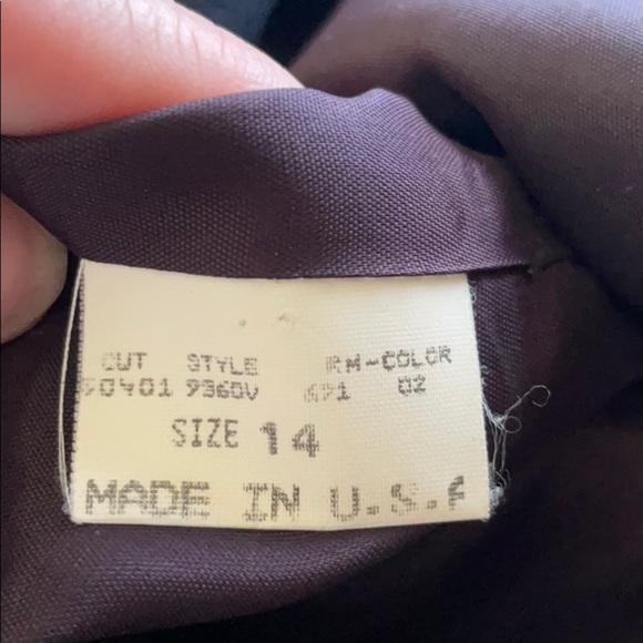 American Made Vintage Wool Blazer – Black, Size 14 - Picture 8 of 11